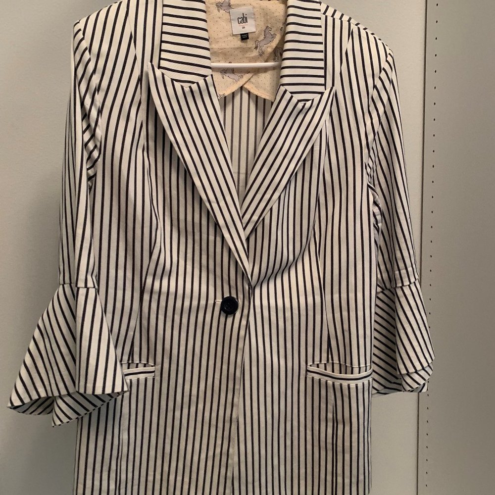 CAbi striped flare sleeved jacket XL
